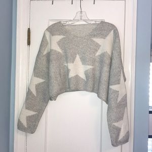 Shein grey and white star sweater